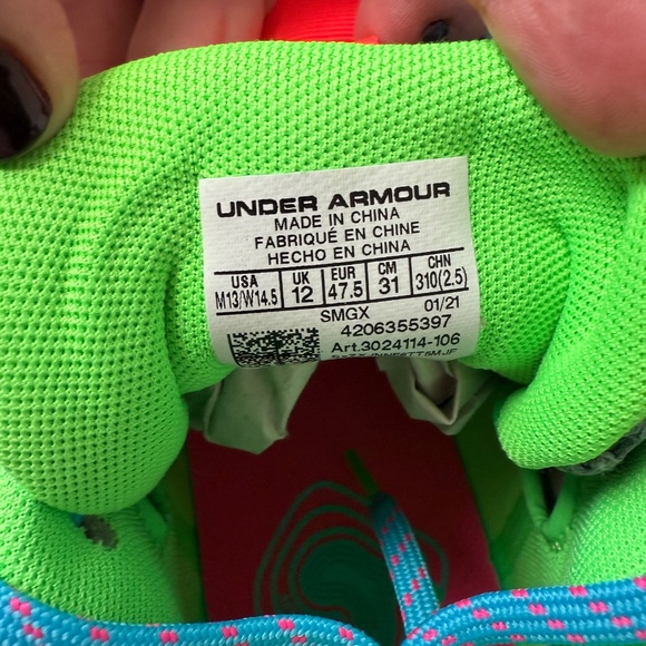 NIB Under Armour Men's Embiid One Gamer Night Gray Hovr Sneaker Size 13 - Picture 6 of 7